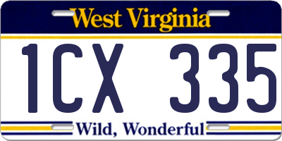 WV license plate 1CX335
