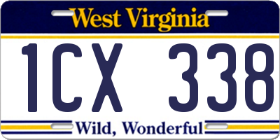 WV license plate 1CX338
