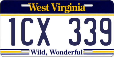 WV license plate 1CX339