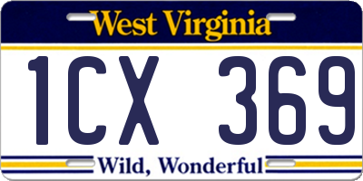 WV license plate 1CX369