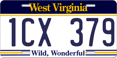 WV license plate 1CX379