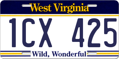 WV license plate 1CX425