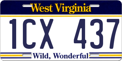 WV license plate 1CX437
