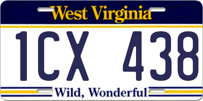 WV license plate 1CX438
