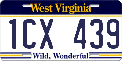 WV license plate 1CX439