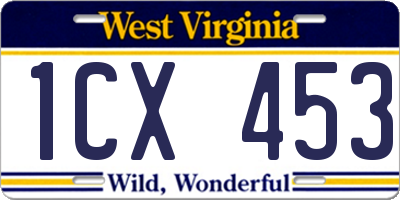 WV license plate 1CX453