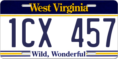 WV license plate 1CX457