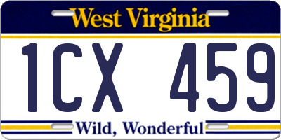 WV license plate 1CX459