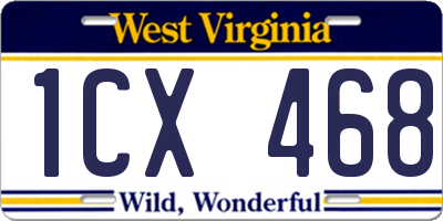 WV license plate 1CX468