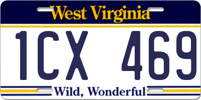 WV license plate 1CX469