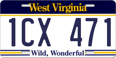 WV license plate 1CX471