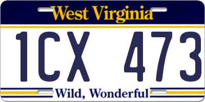 WV license plate 1CX473