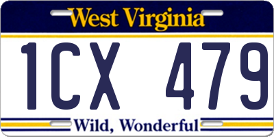 WV license plate 1CX479