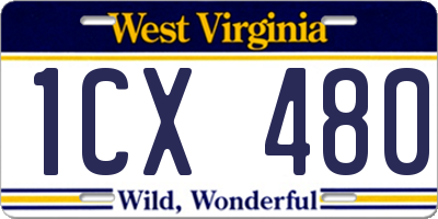 WV license plate 1CX480