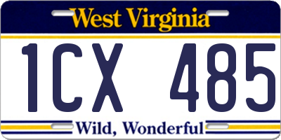 WV license plate 1CX485