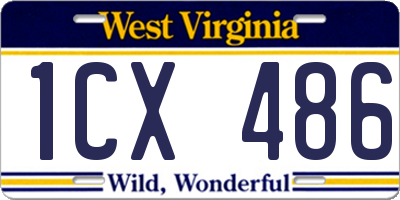 WV license plate 1CX486