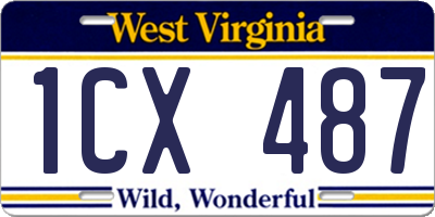 WV license plate 1CX487