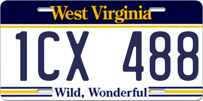 WV license plate 1CX488