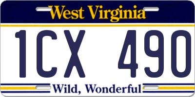 WV license plate 1CX490