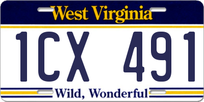 WV license plate 1CX491