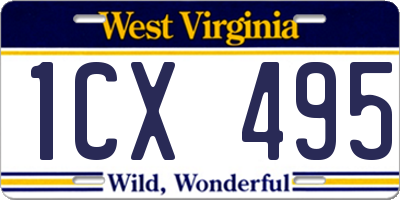 WV license plate 1CX495