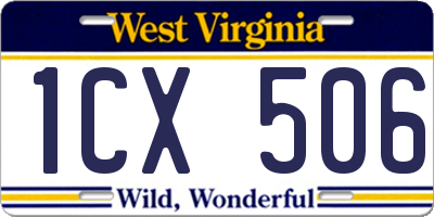 WV license plate 1CX506