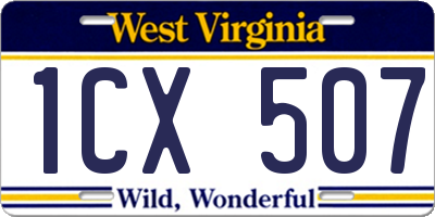 WV license plate 1CX507