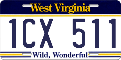 WV license plate 1CX511