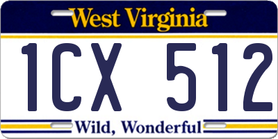 WV license plate 1CX512