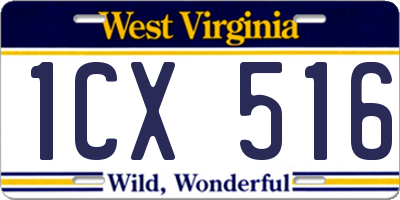 WV license plate 1CX516