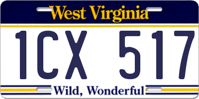 WV license plate 1CX517