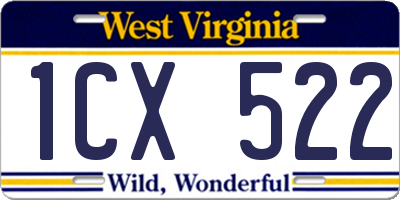 WV license plate 1CX522