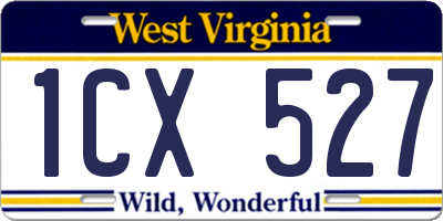 WV license plate 1CX527