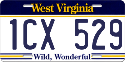 WV license plate 1CX529