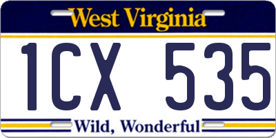 WV license plate 1CX535