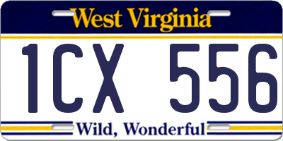 WV license plate 1CX556