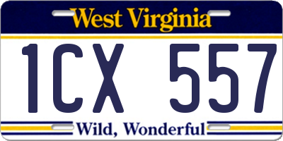 WV license plate 1CX557