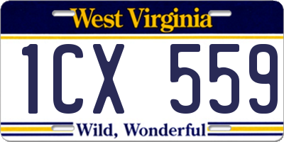 WV license plate 1CX559