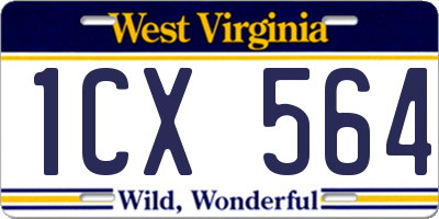 WV license plate 1CX564