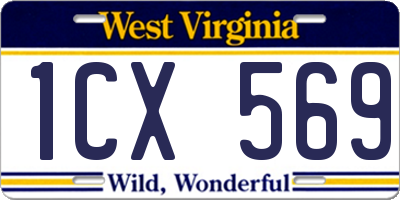 WV license plate 1CX569