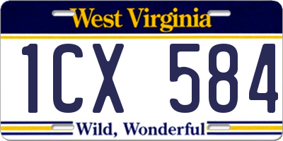 WV license plate 1CX584