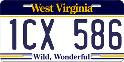 WV license plate 1CX586