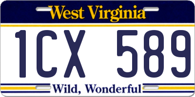WV license plate 1CX589