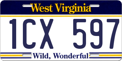 WV license plate 1CX597