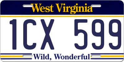 WV license plate 1CX599