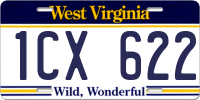 WV license plate 1CX622