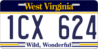 WV license plate 1CX624