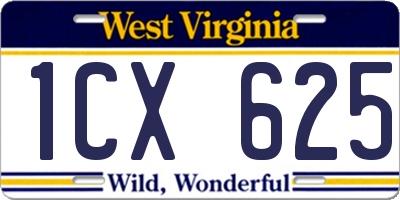 WV license plate 1CX625