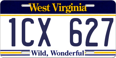 WV license plate 1CX627
