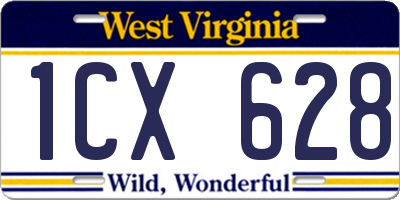 WV license plate 1CX628